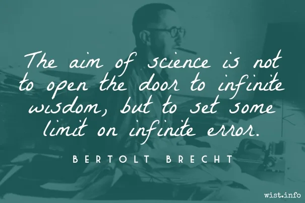 Brecht - science and infinite error - wist_info