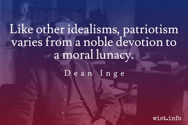 Dean Inge - patriotism - wist-info