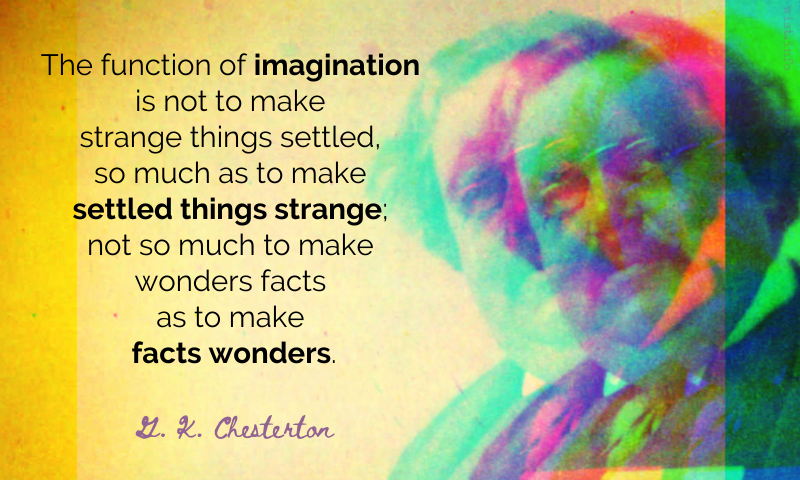 Chesterton - function of imagination settled things strange facts wonders - wist.info quote