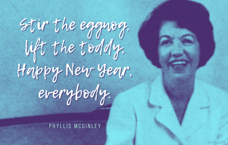 McGinley - Stir the eggnog, lift the toddy, Happy New Year, everybody - wist.info quote