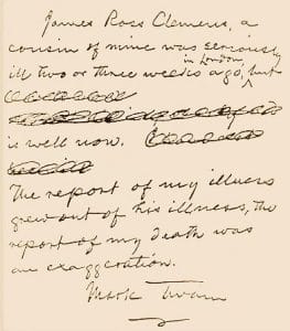twain report of my death letter