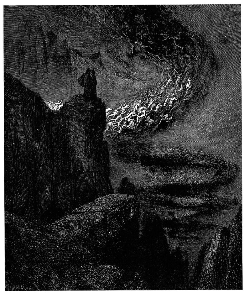 Dante Alighieri quote: The infernal storm, eternal in its rage, sweeps and  drives